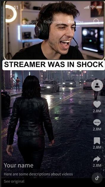 Vertical short: a top-and-bottom split of face cam over gameplay.