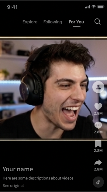 Vertical short: full-frame face cam with no gameplay area.